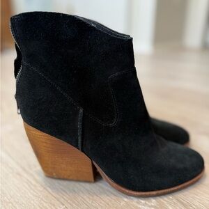 Kork-Ease Black Suede Ankle Booties